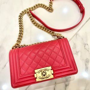 Chanel small boy bag pink